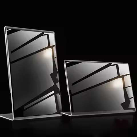 Transparent Acrylic Picture Frame Display Stand Desk Display Card Stand Price Tag Clip Sign Card Hol