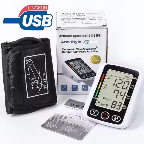 Portable Tonometer Digital Tensiometer Heart Rate Monitor Arm Blood Pressure Monitor BP Equipment Au