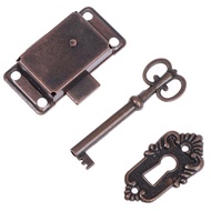 [Invincible Locksmith] 2Pcs Antique Iron Door Lock Drawer Jewelry Wood Box Cabinet Wardrobe Cupboard Door Lock Key Furniture Hardware Dropshipping