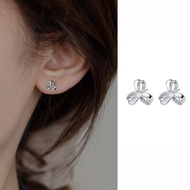 Clover Female s999 Light Luxury Earrings Cool Style Diamond Sterling Silver Earrings Flower Exquisit