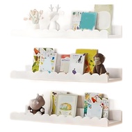 4pcs Picture Ledge Shelf for Wall Scalloped Book Shelf Nursery Decor Floating Shelves for Wall Wood