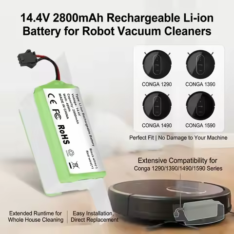 PURFIELD Li-ion Battery 2800mAh 4S1P 14.4V For Conga Excellence Ecovacs N79S Eufy Robovac 11 11S 12 