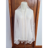 White bone bridal veil Slayer / bridal veil bridal hijab /ELEGAN bridal veil white bone bridal veil
