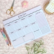 A4 Weekly Goals Planner Pad Minimalist Pastel Colors [PinkMagic]