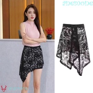 ANEMONE Lace Underskirt Slips, Irregular Asymmetric Safety Skirt Petticoat, Sweet Anti-glare Cheongs