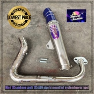 AUN pipe hi mount full system (worm type) for Mio I 125 and Mio soul I 125
