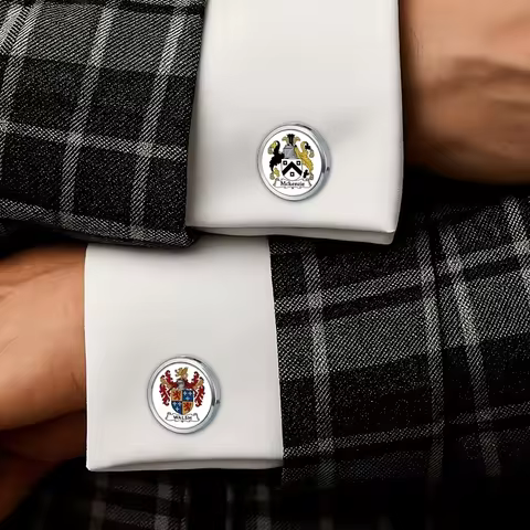 Custom Picture Round Cufflinks Personalized Company Logo Design Memory Pet Portrait Couple Photo Cuf