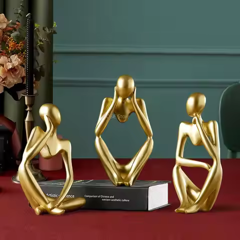 3D Human Body Silicone Mold Nordic Art Abstract Thinker Statue Plaster Mold Human Model Resin Castin