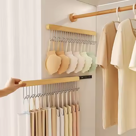 Retractable Hanger Sling Hanger Retractable Hanger Household Pull-out Underwear Vest Storage Fantast