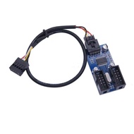 Motherboard USB 2.0 9pin Header 1 to 2 Extension Hub Splitter Adapter - Converter MB USB 2.0 Female 