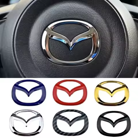 1Pcs For Mazda 3 Axela 6 Atenza CX-5 2 Demio CX-3 CX-30 MX5 CX30 Emblem Decal Badge Car Steering Whe
