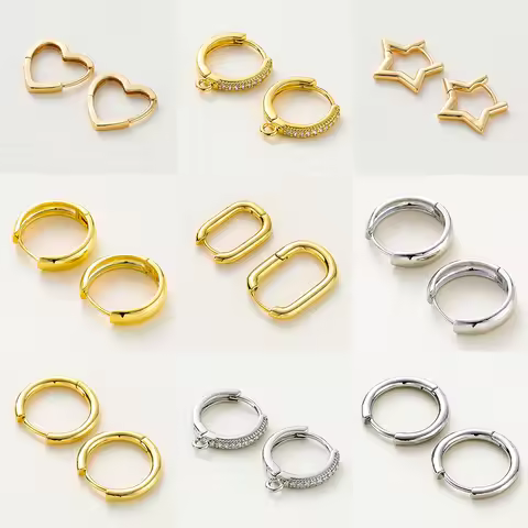 14K 18K Gold Plated Round Circle Gold Plated Hoop Earrings For Women Korean Fashion Ring Earrings Je