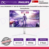 Philips Evnia 27M2N8500X 27" QHD QD-OLED 500Hz 0.03ms DisplayHDR True Black Ambiglow Gaming Monitor 