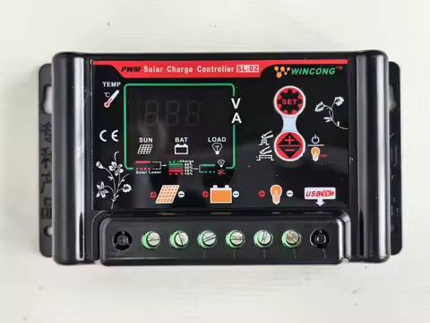 Solar Charge Controller Regulator SL02B 10A 30A 12V 24V with 5V USB Lithium Battery Controller for R