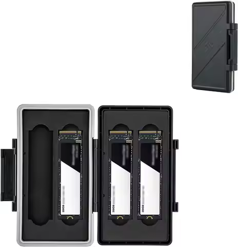 4-Slot M.2 SSD Holder Case, Water-Resistant, Dustproof, Shockproof for 2280/2260/2242/2240/2230 Driv