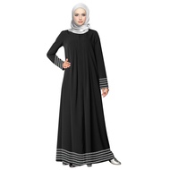 Terkini Feysen Jubah Abaya Muslimah Top Pleated Wanita Putih Sulam Lines Design – Umma Era