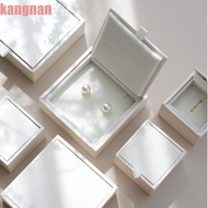 KANGNAN Jewelry Packaging Box, Display Organizer White/Pink Jewelry Box, Elegant Satin Earring Organ