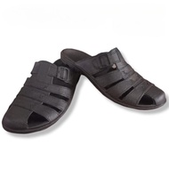 Sandal Selop Karet Pria Dewasa Sepatu Sendal Slop Cowok Ukuran 40-Coklat