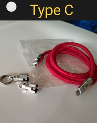 父親節禮物精選 優質 粗身  雙頭Type C插頭  充電線  叉電線 數據傳輸線  data cable  可以 手機 手提電話   電腦數據互傳  有保護蓋  長4呎 全新 未用過