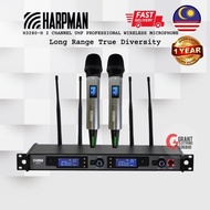 HARPMAN H3280-H 2 CHANNEL UHF LONG RANGE VIDERSITY WIRELESS SYSTEM 200 FREQUENCY (2*HANDHELD WIRELES