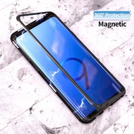 Samsung Galaxy S8 Plus S9 S9+ Note 8 S7 Edge Magnetic Metal Case Glass Cover