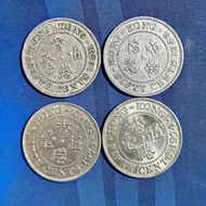 1958，1974 銀色英女皇伊利沙伯二世 香港五毫 伍毫 五角 伍角 $0.5 硬