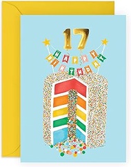 CENTRAL 23 Happy Birthday Cards For Girls Age 17 - Teenager - Happy 17th Birthday Card For Daughter 