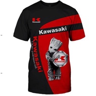 Short-Sleeved T-Shirt Kawasaki Car 3D Digital Printing Summer Men DUCATI Short Sleeve 2024
