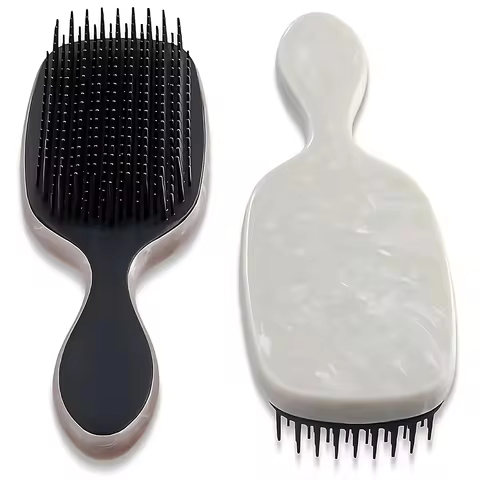 Detangling Hair Brush Anti-static Handle Entangle Detangling Marbled Comb Shower Massage Marbled Com