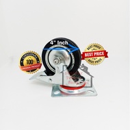 4" INCH RUBBER BRAKE TROLLEY WHEELS - TROLLEY DISPLAY WHEELS - TABLE WHEELS - BRAKE WHEELS