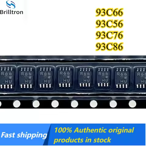 10PCS C66 R66 93C66 93C56 93C76 93C86 MSOP8 EEPROM Chip for New Type Original Stock Available, Fast 