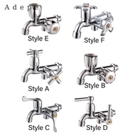 [Adepe] Plastic Water Faucet Tap Wall Mounted Basin Sink Dual Handle Replacement for Yard Lawn Kitch