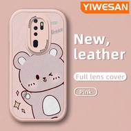 YIWESAN เคสสำหรับ OPPO A9 2020 A5 2020 A9 F11 2019เคส A9x การ์ตูนหมีน่ารักคุณภาพสูงกันกระแทกเคสใส่โทรศัพท์หนังเคสฝาปิดซิลิโคนนุ่มด้านหลังเลนส์กล้องถ่ายรูปเคสป้องกันรวมทุกอย่าง