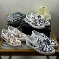 MC6Q Chinese Style Loafers Men's Breathable Ink Painting Canvas Slip-On Lazy Shoes All-Match Casual 