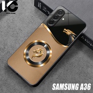 HP Casing SAMSUNG A36 Softcase SAMSUNG A36 Case Glossy Casing Shiny Glass Protector Mobile Phone Acc