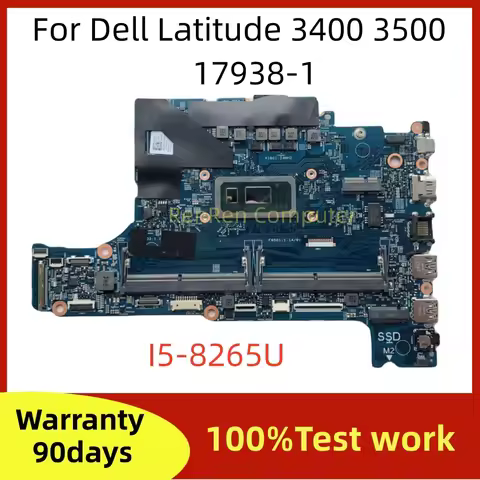 17938-1 For Dell Latitude 3400 3500 Laptop Motherboard DDR4 CN-0K3FRD 0K3FRD with i5-8265U CPU Mainb