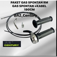 Rm MINI SPONTANEOUS GAS + 190CM LONG GAS CABLE universal I ALL DUCK MOGE MATIC MOTORCYCLES Nmax Pcx 