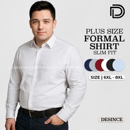 🇲🇾 DESINCE Men Formal Button Smart Casual Plus Size 6XL 7XL 8XL Long Sleeve Slim Fit Kemeja Suit Shi