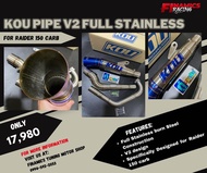 KOU RACING PIPE FULL STAINLESS V2 RAIDER 150 CARB