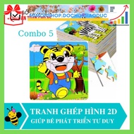 Toys For Children From Combo 5 9-Piece Jigsaw Puzzles, Smart Wooden Puzzles DC004
