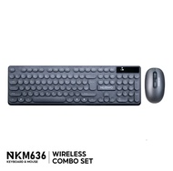 ชุดไร้สาย Nubwo NKM636 Keyboard+Mouse Wireless แป้นพิมพ์ไร้สาย ชุดเมาส์คีย์บอร์ดไร้สาย(แป้นกลม)