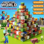 Mycraft 2x2cm Magnetic Puzzle Blocks Assemble and Build Models of City, Farm, and Houses for Childre