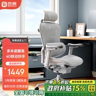 西昊Doro C100人体工学椅电脑椅办公座椅 老板椅久坐舒服电竞椅子躺椅 C100云白+4D扶手