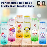 Personalized ARMY Frosted Glass Tumblers Bottle