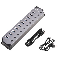 yunhaoSK-10 in 1 Powered USB HUB 10 Ports USB Adapter USB Splitter USB 3.0 Interface Individual Swit