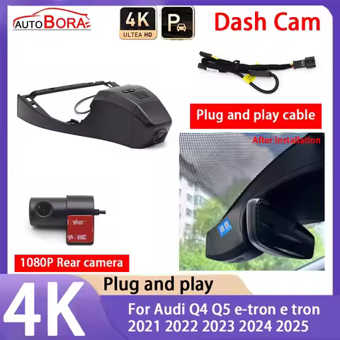 4K 2160P Plug and Play UHD Car Dash Cam Camera Night Vision for Audi Q4 Q5 e-tron e tron 2021 2022 2