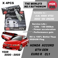NGK Premium RX Spark Plug - Honda Accord 6th Gen CL1 Euro R 2.2L H22A VTEC DOHC 16V ( Year 2000-2002