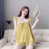 Women's 2-piece pajamas Shorts women's 2-piece pajamas set women's pajamas set freesize 54kg - cn50