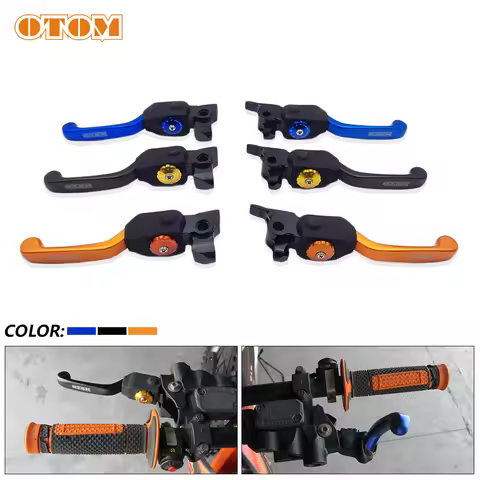 CNC Motorcycle Clutch Brake Lever Handle 1 Pair Alloy Folding 7 Gears Adjustable Handlebar For KTM H