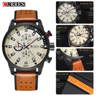 Curren 8250 Quartz Waterproof Watch For Men, Leather Fashion Pointer Watch For Business, Daily Wear 